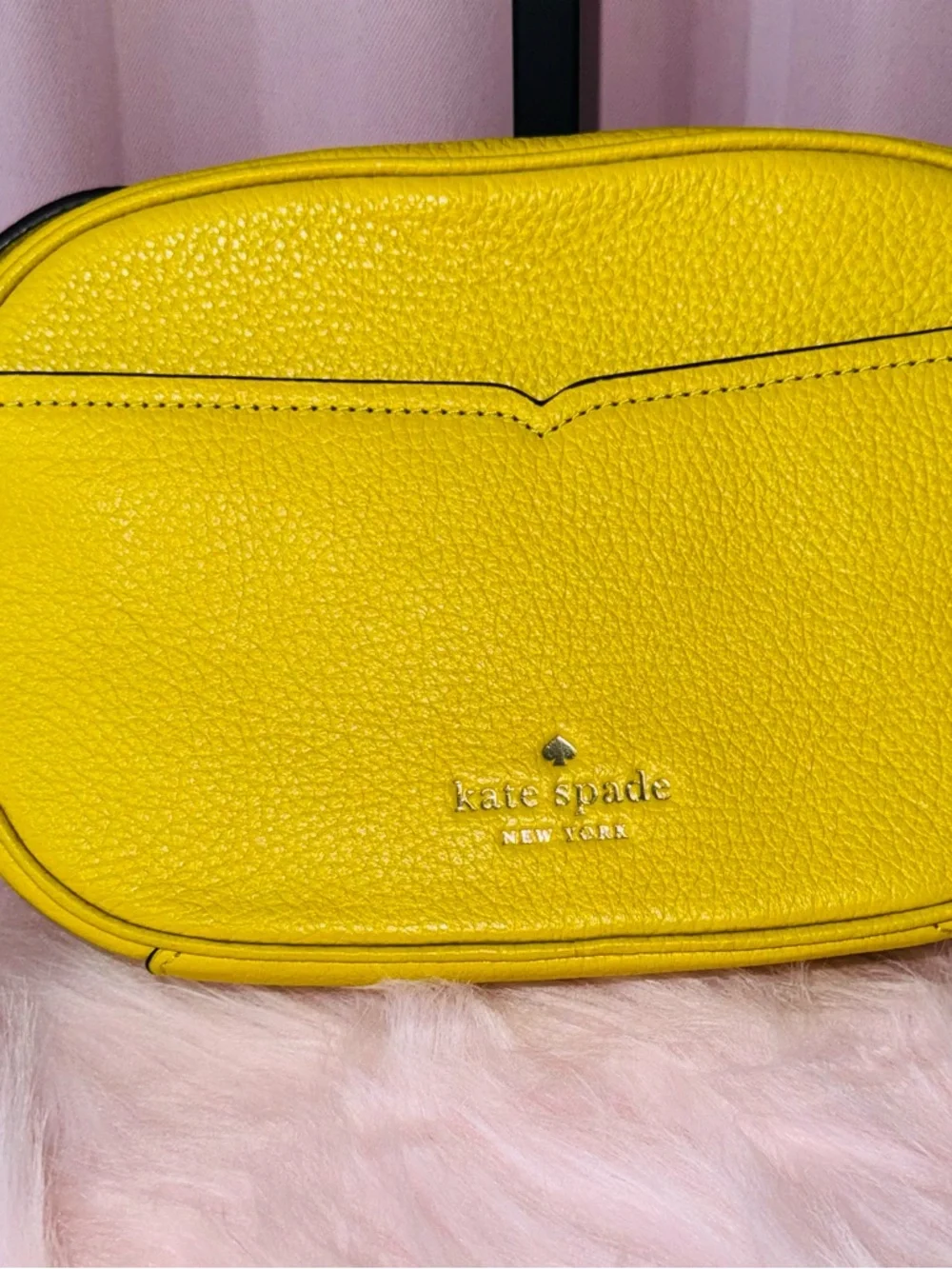 kate spade Yellow Pebbled Leather Crossbody Bag